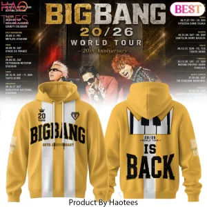Bigbang 20th Anniversary World Tour Yellow Striped Pullover Hoodie