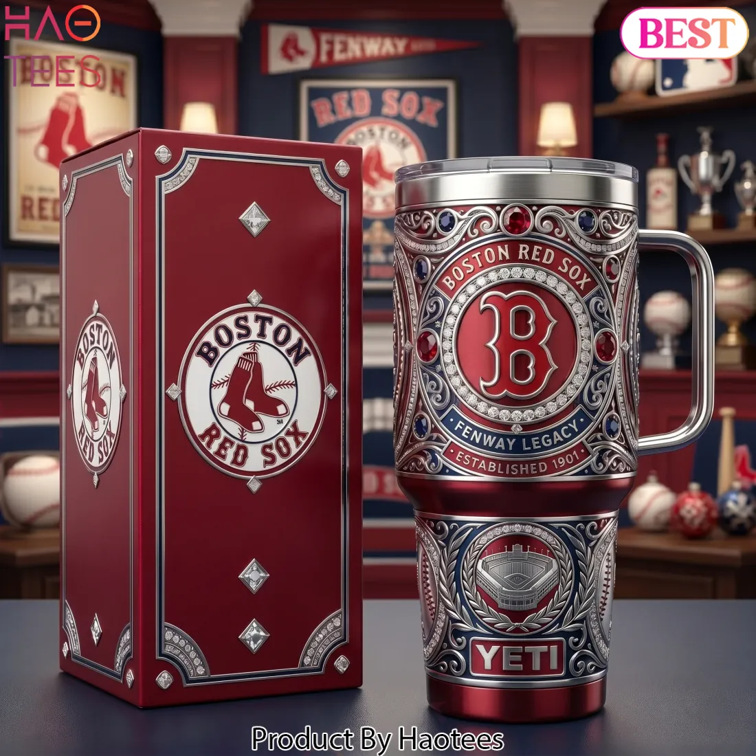 Boston Red Sox Fenway Legacy Established 1901 Luxury 40oz Tumbler with Handle Boston Red Sox Fenway Legacy Established 1901 Luxury 40oz Tumbler with Handle