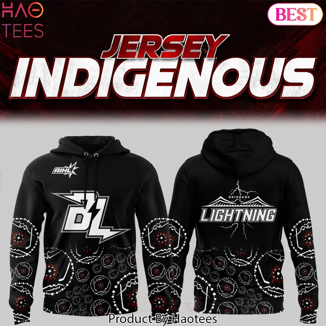Brisbane Lightning AIHL Indigenous Art Limited Edition Hoodie Brisbane Lightning AIHL Indigenous Art Limited Edition Hoodie