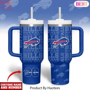 Buffalo Bills Personalized Name and Number Insulated 40oz Travel Tumbler