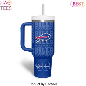 Buffalo Bills Personalized Name and Number Insulated 40oz Travel Tumbler