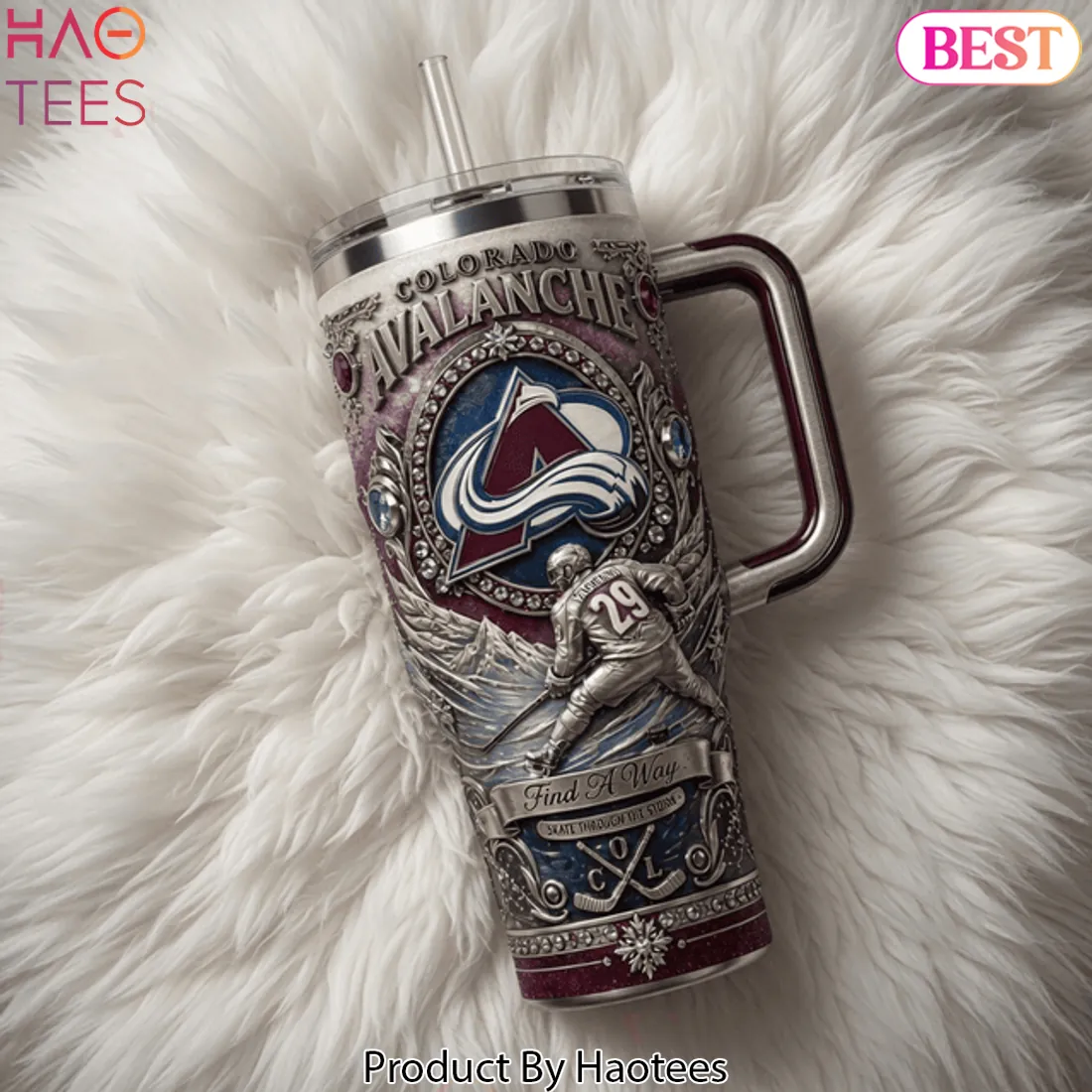 Colorado Avalanche Find A Way Premium Tumbler With Handle Colorado Avalanche Find A Way Premium Tumbler With Handle