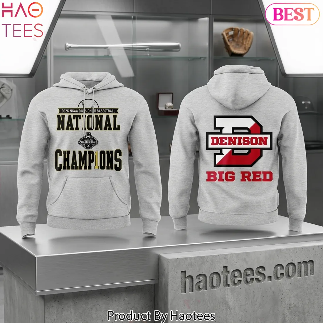 Denison Big Red 2026 NCAA Division III Baseball National Champions Hoodie Denison Big Red 2026 NCAA Division III Baseball National Champions Hoodie