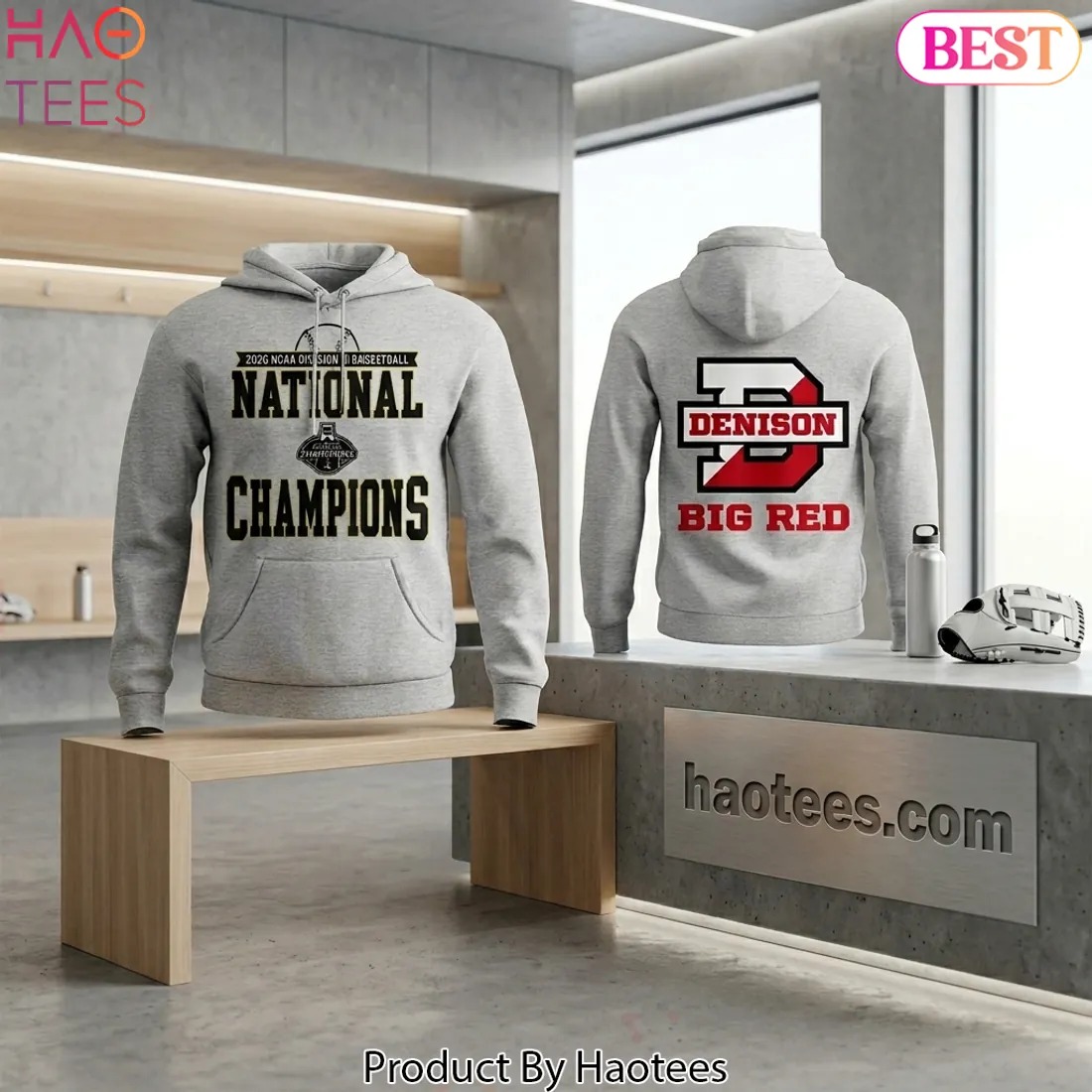 Denison Big Red 2026 NCAA Division III Baseball National Champions Hoodie Denison Big Red 2026 NCAA Division III Baseball National Champions Hoodie