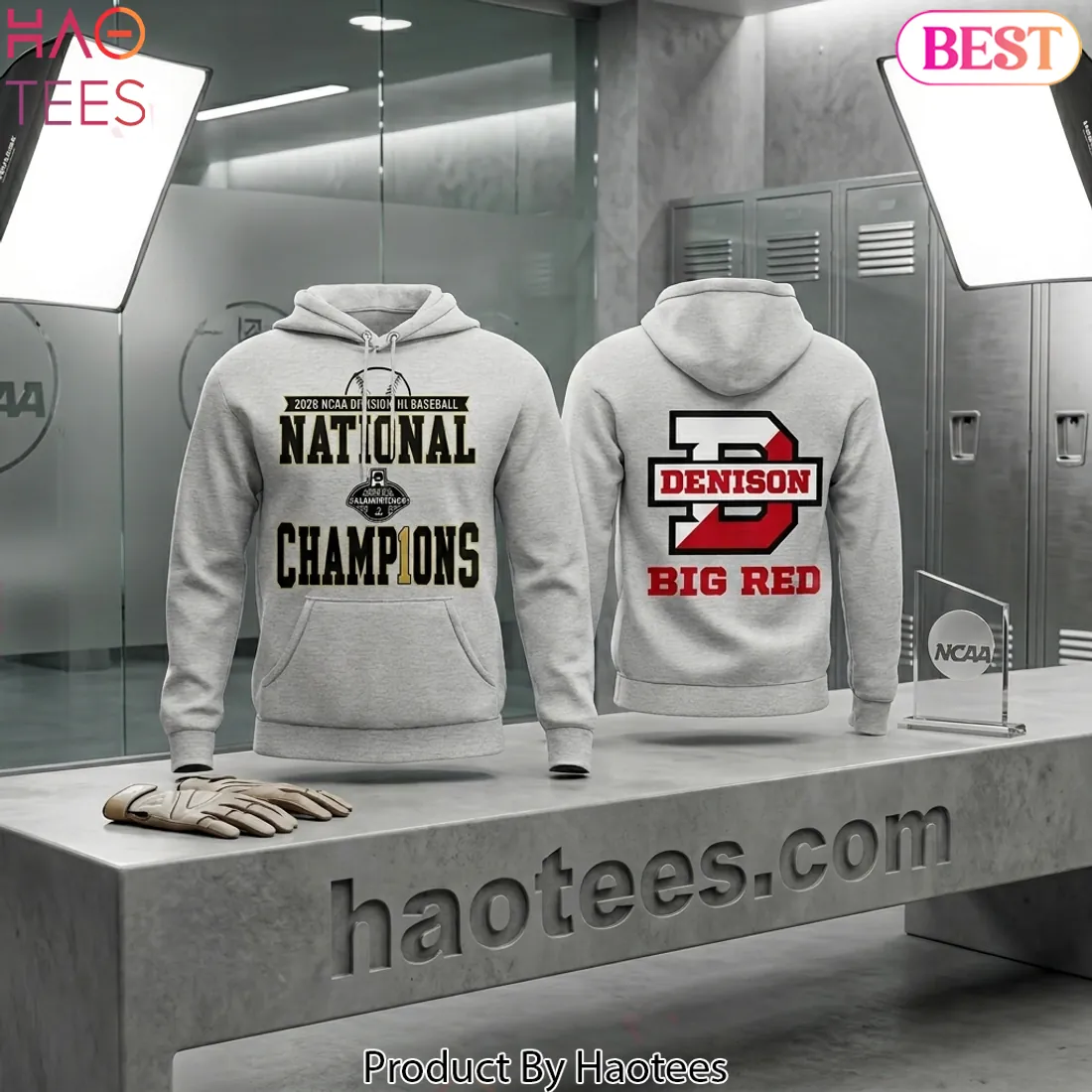 Denison Big Red 2026 NCAA Division III Baseball National Champions Hoodie Denison Big Red 2026 NCAA Division III Baseball National Champions Hoodie