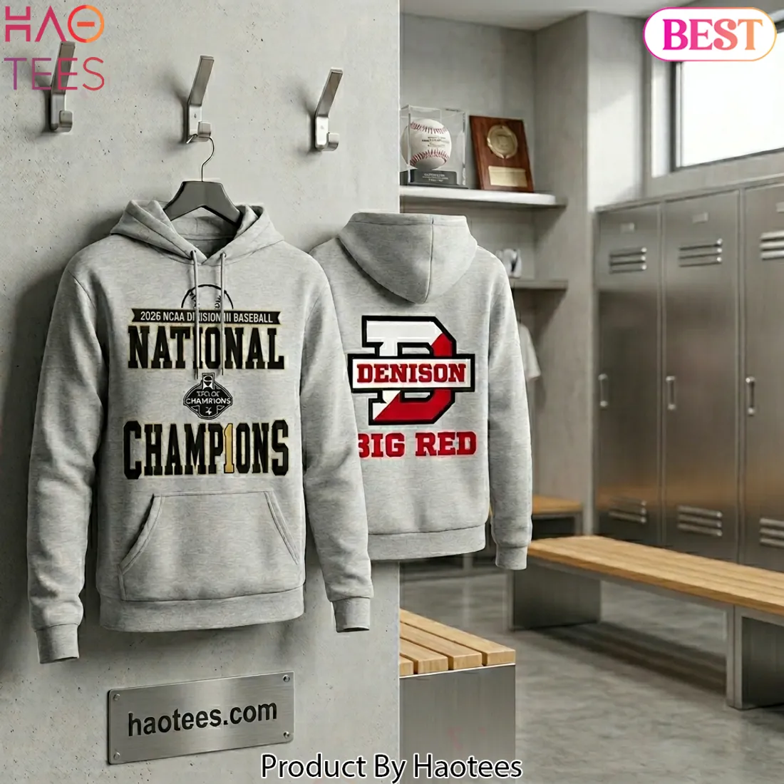 Denison Big Red 2026 NCAA Division III Baseball National Champions Hoodie