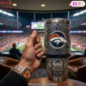 Denver Broncos “Mile High Football” Luxury 40oz Tumbler with Handle and Lid