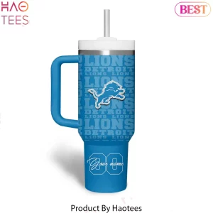 Detroit Lions Personalized Custom Name and Number 40oz Travel Tumbler