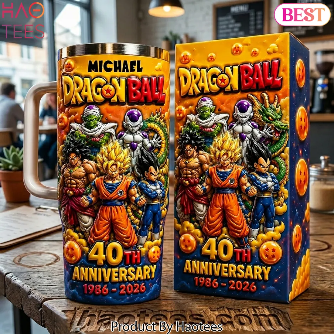 Dragon Ball 40th Anniversary 1986-2026 Personalized 3D Inflated Insulated Tumbler