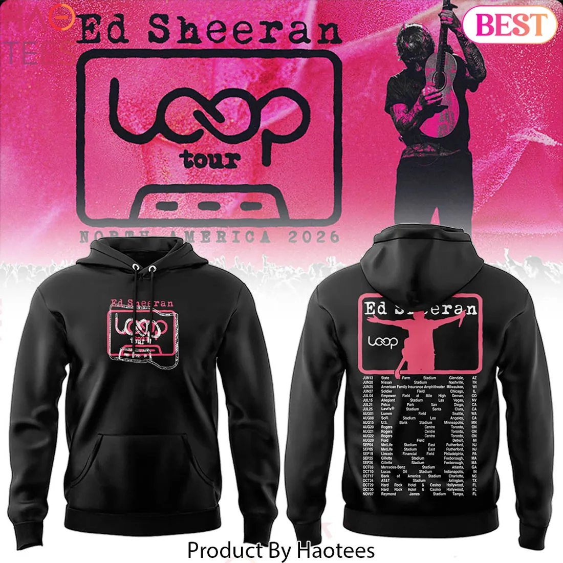 Ed Sheeran Loop Tour North America 2026 Concert Dates Hoodie Ed Sheeran Loop Tour North America 2026 Concert Dates Hoodie
