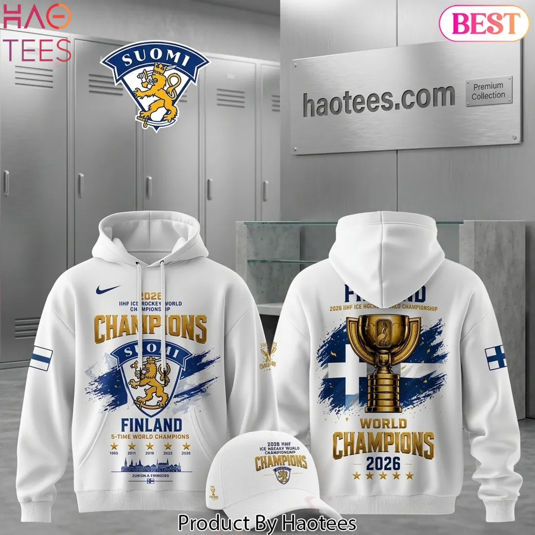 Finland Suomi IIHF World Champions 2026 Commemorative Hoodie