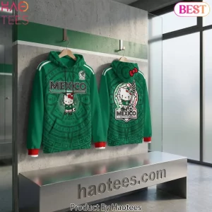 Hello Kitty Mexico Soccer Fan Graphic Print Hoodie Hello Kitty Mexico Soccer Fan Graphic Print Hoodie