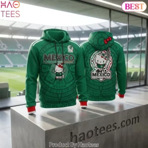 Hello Kitty Mexico Soccer Fan Graphic Print Hoodie