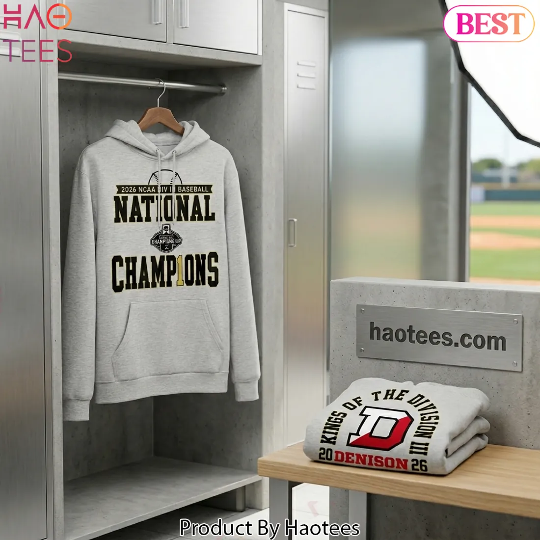 Denison Big Red 2026 NCAA Division III Baseball National Champions Pullover Hoodie