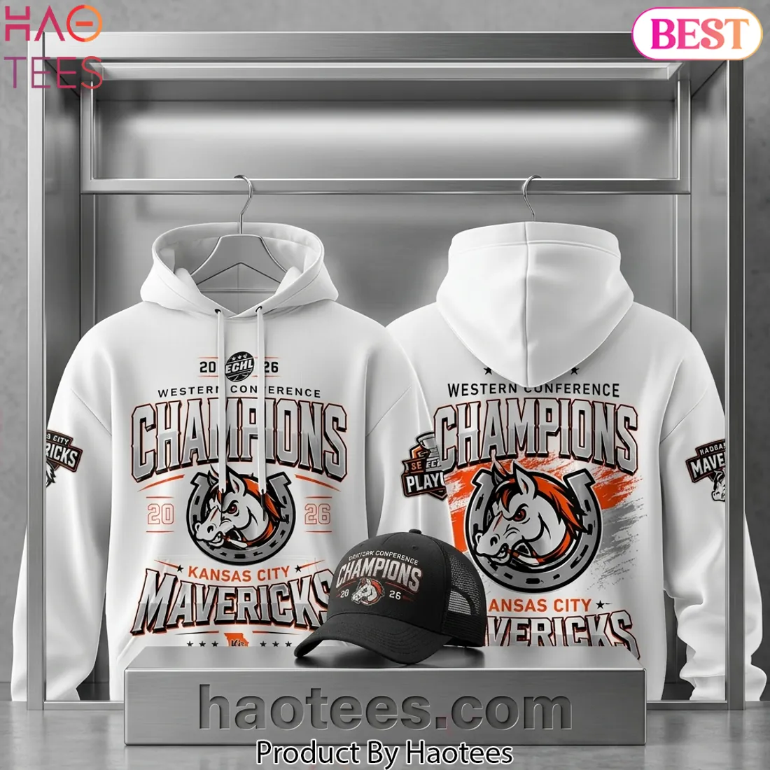 Kansas City Mavericks 2026 Western Conference Champions ECHL Pullover Hoodie