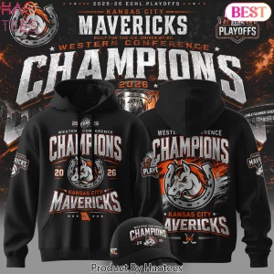 Kansas City Mavericks 2026 Western Conference Champions Pullover Hoodie