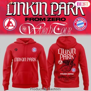 Linkin Park From Zero World Tour FC Bayern Munich Graphic Hoodie Linkin Park From Zero World Tour FC Bayern Munich Graphic Hoodie