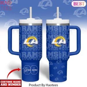 Los Angeles Rams Personalized Custom Name and Number 40oz Travel Tumbler