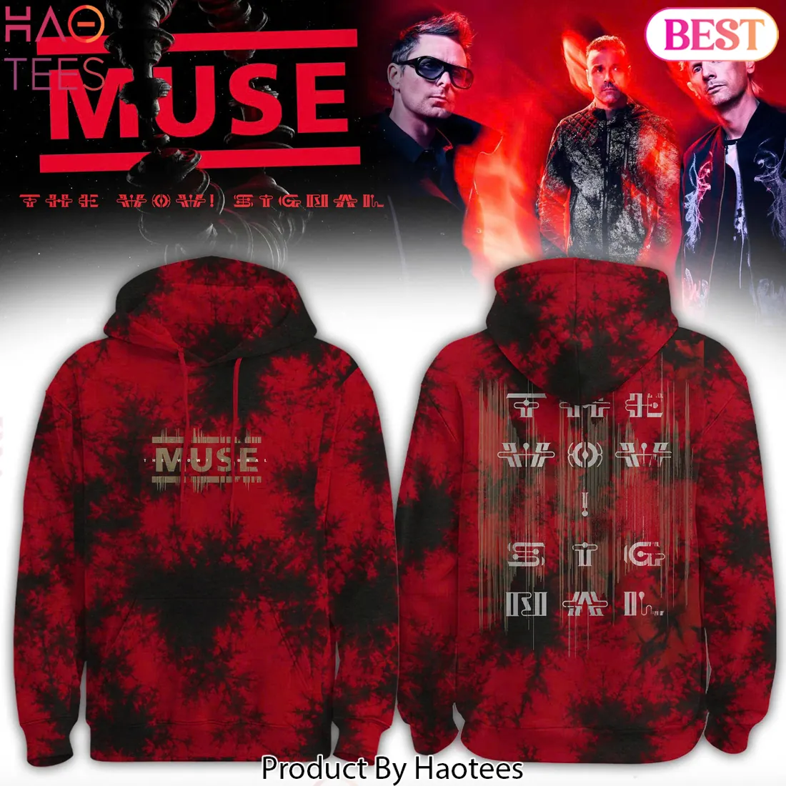Muse The Wow! Signal Limited Edition Red Black Tie-Dye Hoodie Muse The Wow! Signal Limited Edition Red Black Tie-Dye Hoodie