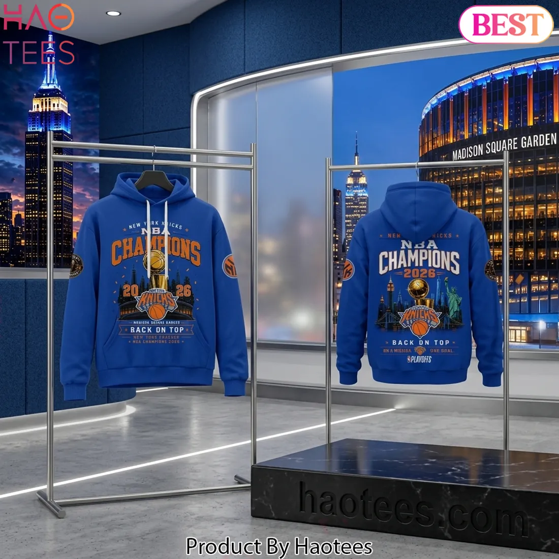 New York Knicks 2026 NBA Champions Back On Top Commemorative Hoodie New York Knicks 2026 NBA Champions Back On Top Commemorative Hoodie