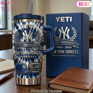 New York Yankees 123rd Anniversary 1903-2026 Official Fan Edition Tie Dye Handle Tumbler