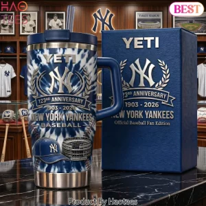 New York Yankees 123rd Anniversary 1903-2026 Official Fan Edition Tie Dye Handle Tumbler