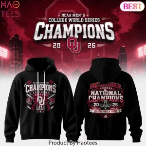 Oklahoma Sooners 2026 College World Series Champions Commemorative Graphic Pullover Hoodie