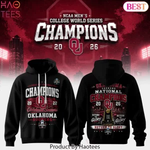 Oklahoma Sooners NCAA College World Series Champions 2026 Commemorative Pullover Hoodie