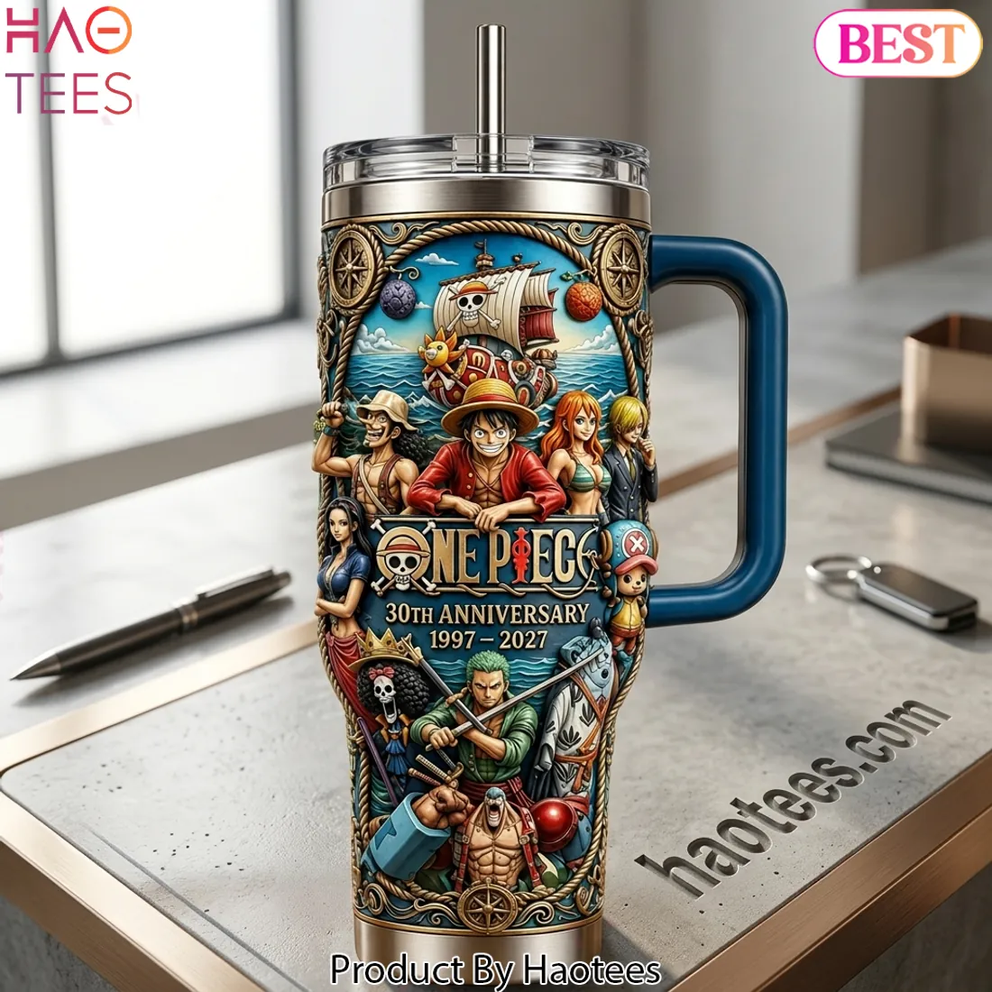 One Piece 30th Anniversary 1997-2027 Commemorative 3D Embossed Insulated Tumbler One Piece 30th Anniversary 1997-2027 Commemorative 3D Embossed Insulated Tumbler