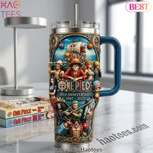 One Piece 30th Anniversary 1997-2027 Commemorative 3D Embossed Insulated Tumbler