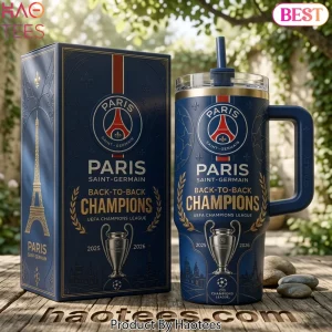 Paris Saint-Germain Back-to-Back Champions UEFA Champions League Commemorative Tumbler