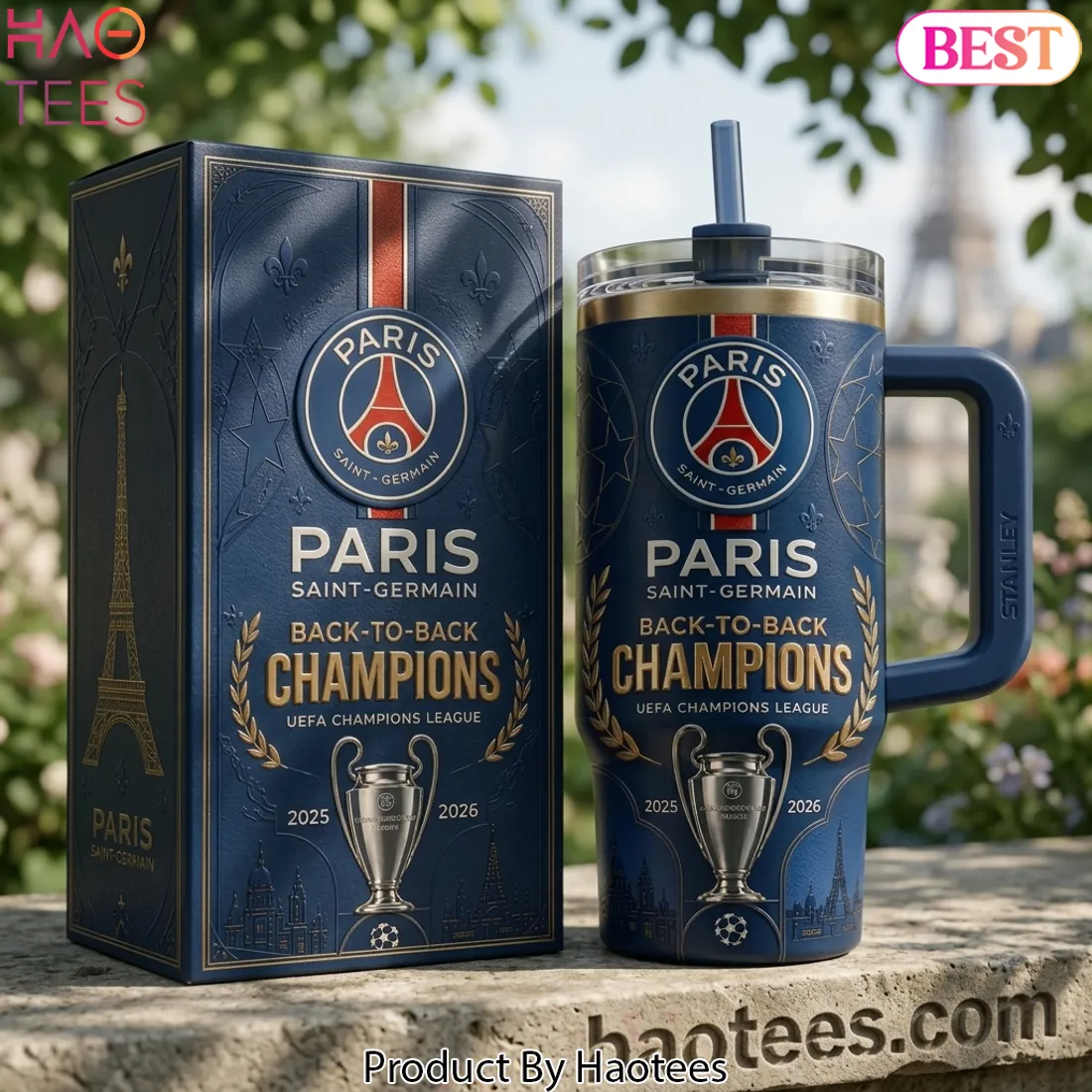Paris Saint-Germain Back-to-Back Champions UEFA Champions League Commemorative Tumbler