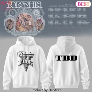 Polyphia Five Tour MMXXVI White Graphic Concert Hoodie