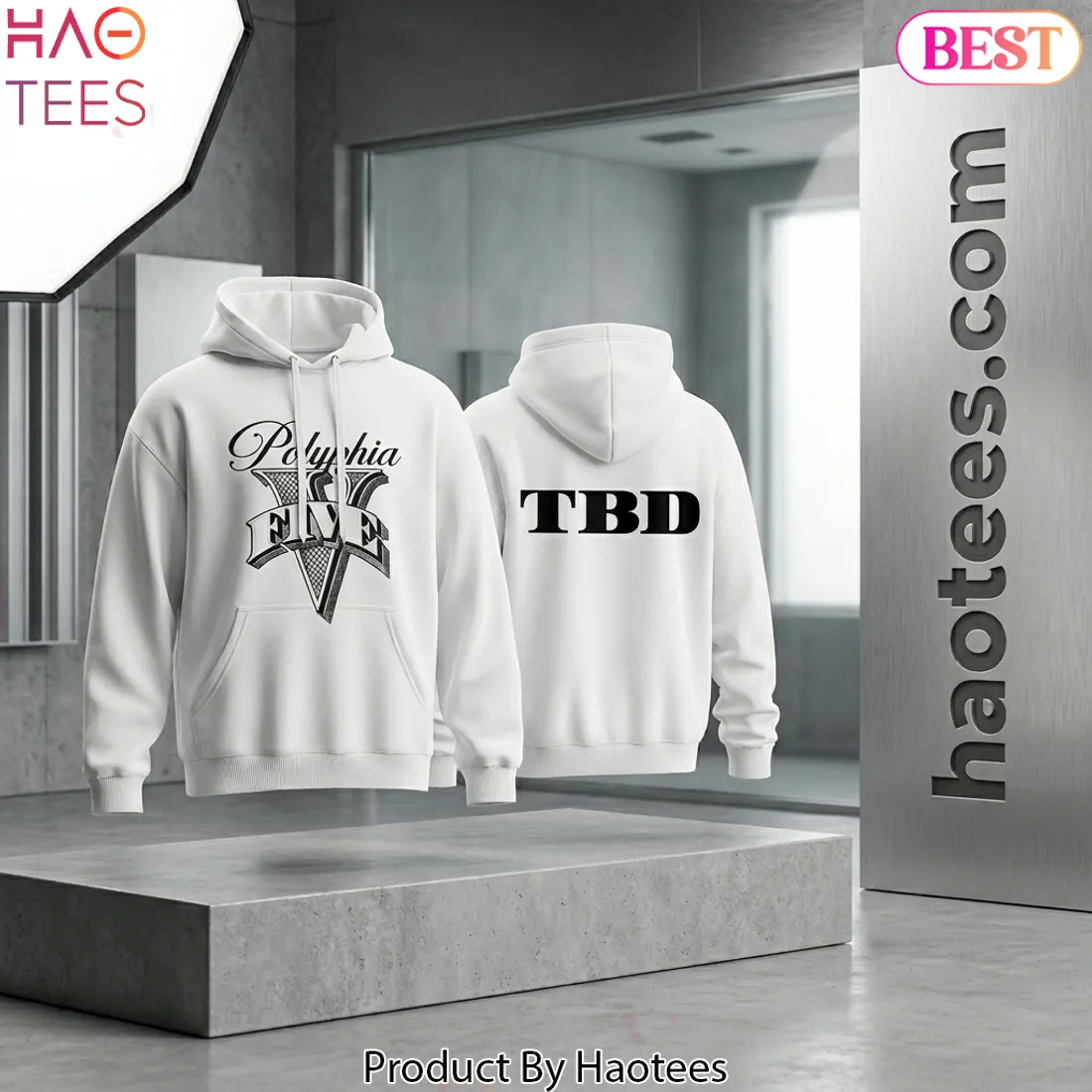 Polyphia Five Tour MMXXVI White Graphic Concert Hoodie
