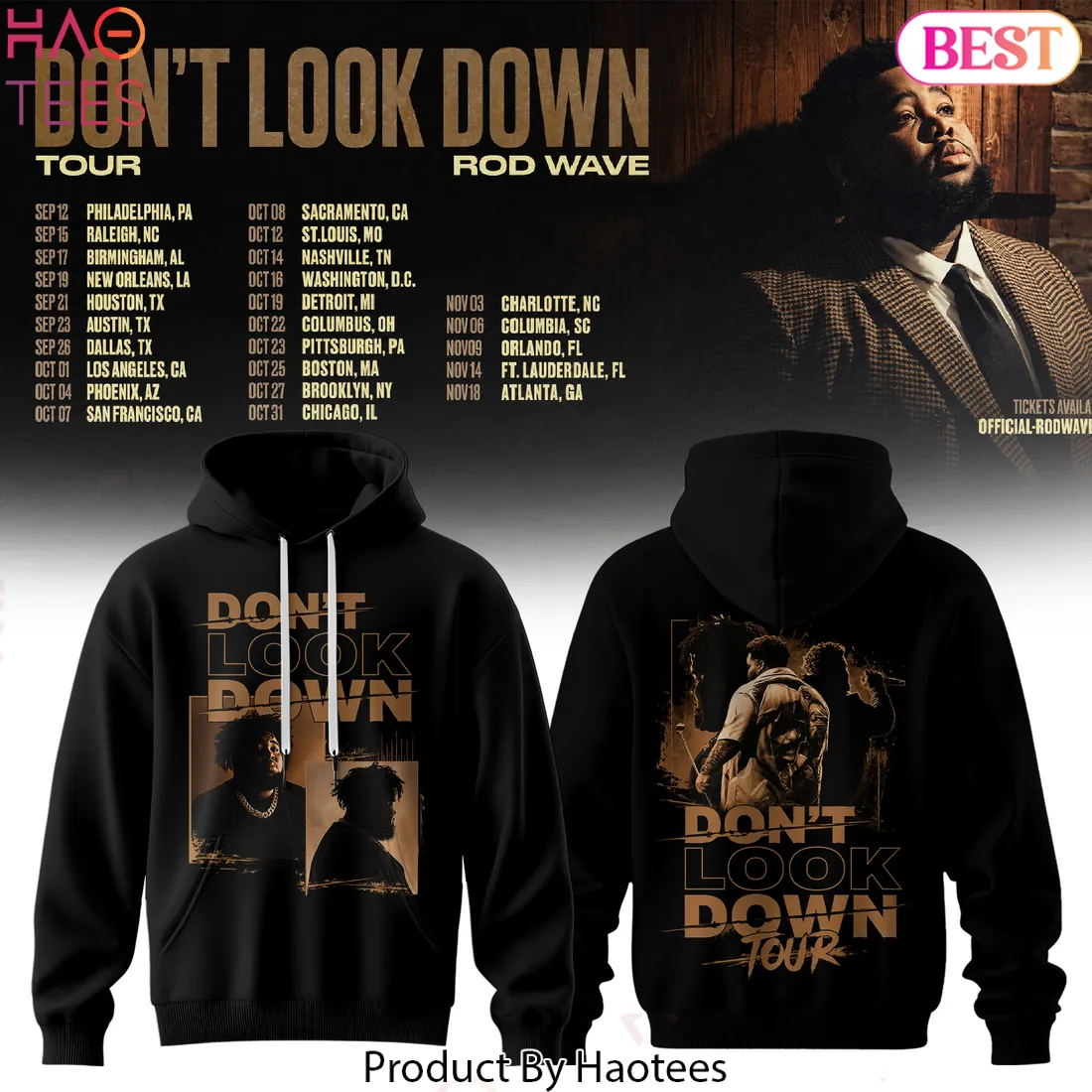 Rod Wave Don’t Look Down Tour Concert Graphic Pullover Hoodie Rod Wave Don’t Look Down Tour Concert Graphic Pullover Hoodie