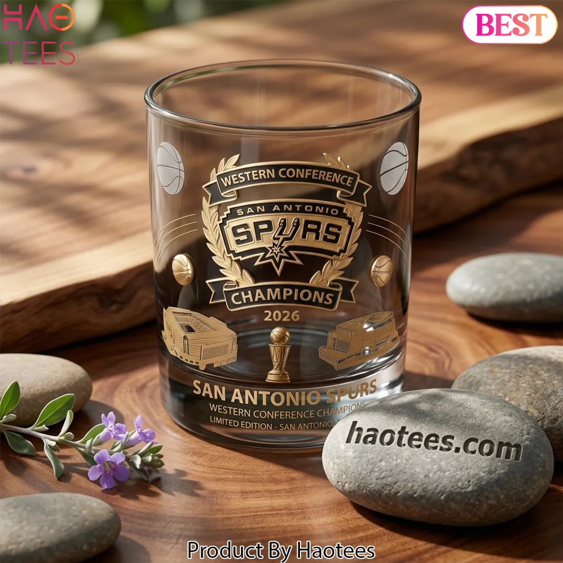 San Antonio Spurs 2026 Western Conference Champions Whiskey Glass
