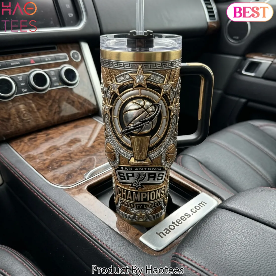 San Antonio Spurs Dynasty Legacy Premium Gold and Silver Handle Tumbler