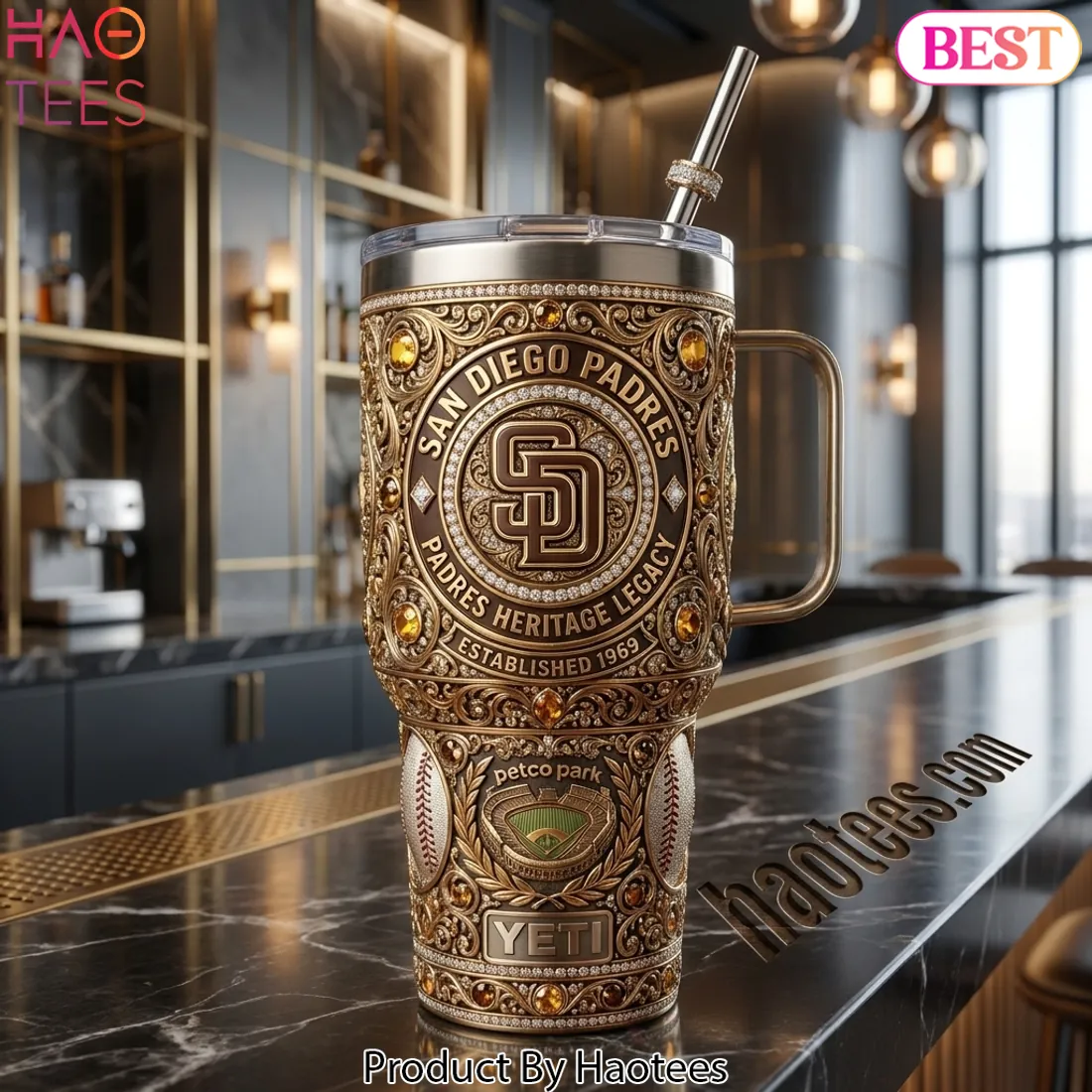 San Diego Padres Heritage Legacy Luxury 40oz Tumbler San Diego Padres Heritage Legacy Luxury 40oz Tumbler