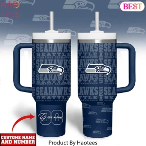 Seattle Seahawks Personalized Name and Number Insulated Travel Tumbler