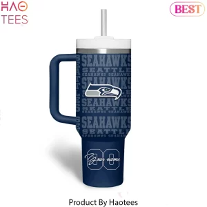 Seattle Seahawks Personalized Name and Number Insulated Travel Tumbler