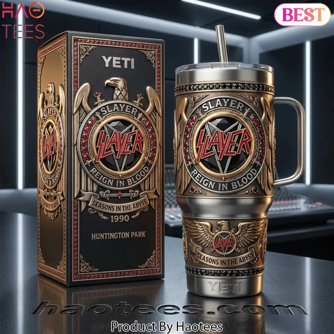 Slayer Reign In Blood Seasons In The Abyss Premium 3D Handle Tumbler Slayer Reign In Blood Seasons In The Abyss Premium 3D Handle Tumbler
