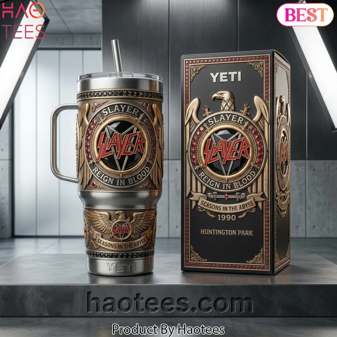Slayer Reign In Blood Seasons In The Abyss Premium 3D Handle Tumbler