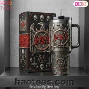 Slayer Reign In Blood South Of Heaven 3D Embossed Stainless Steel Tumbler