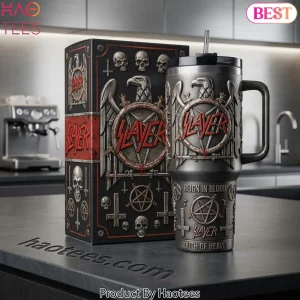 Slayer Reign In Blood South Of Heaven 3D Embossed Stainless Steel Tumbler