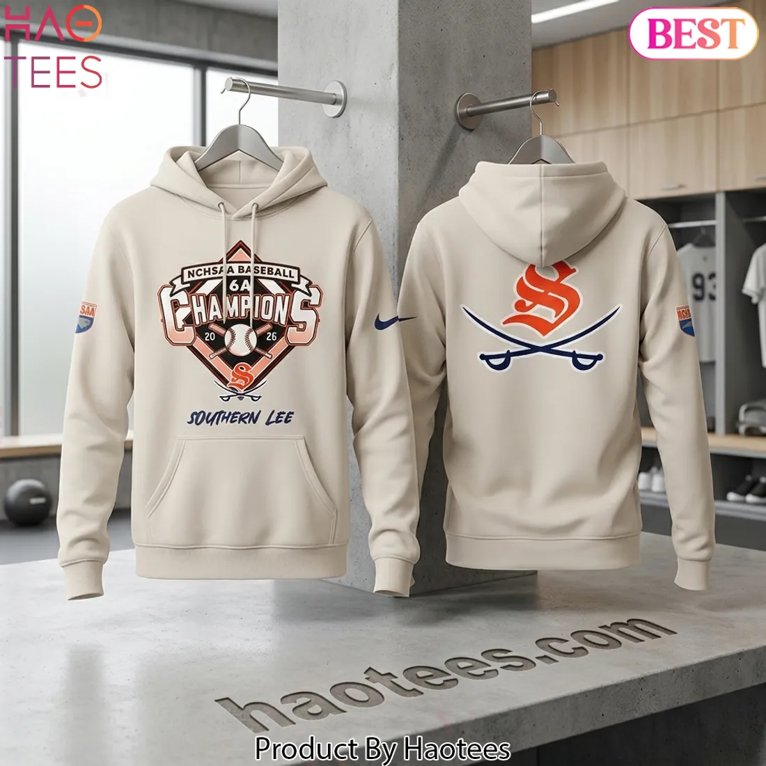 Southern Lee NCHSAA 6A Baseball Champions Commemorative Graphic Hoodie Southern Lee NCHSAA 6A Baseball Champions Commemorative Graphic Hoodie