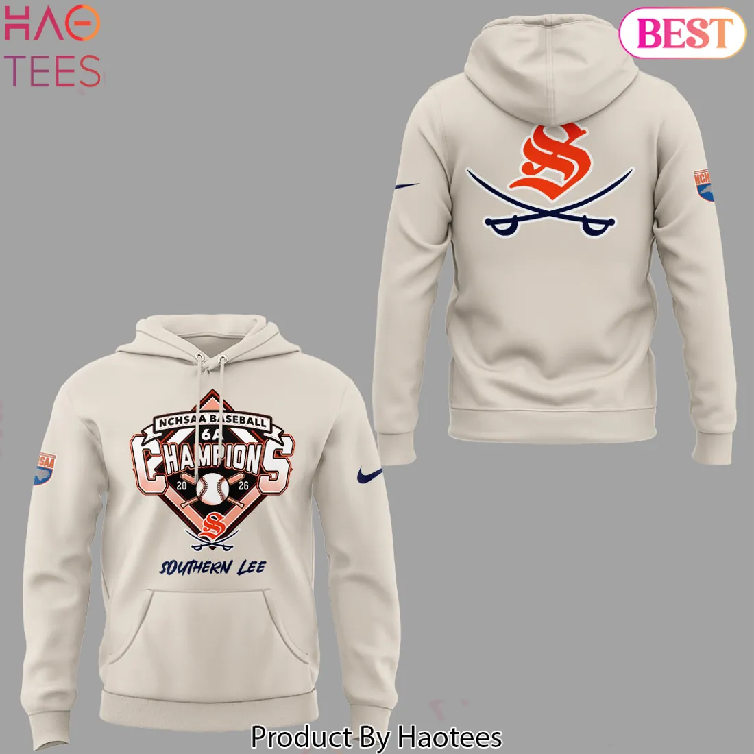 Southern Lee NCHSAA 6A Baseball Champions Commemorative Graphic Hoodie Southern Lee NCHSAA 6A Baseball Champions Commemorative Graphic Hoodie