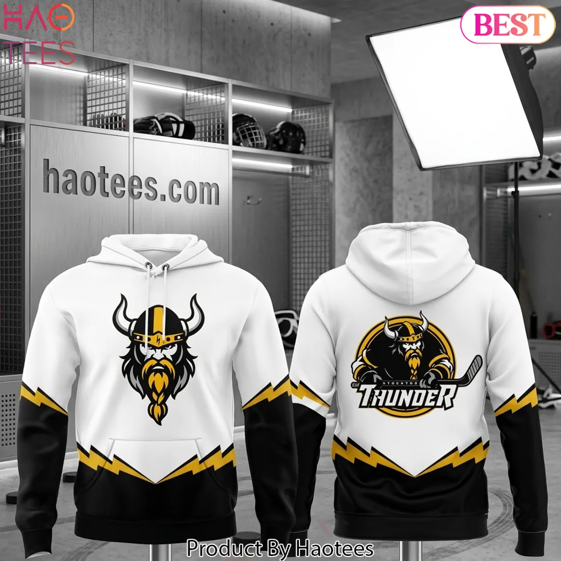 Stockton Thunder Lightning Bolt Hockey Hoodie Stockton Thunder Lightning Bolt Hockey Hoodie