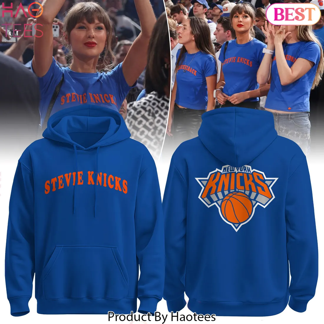 Taylor Swift Stevie Knicks Inspired New York Basketball Blue Hoodie Taylor Swift Stevie Knicks Inspired New York Basketball Blue Hoodie