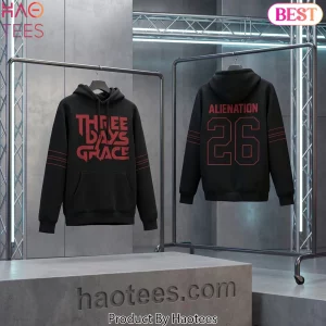 Three Days Grace Alienation Tour 2026 Black Pullover Hoodie
