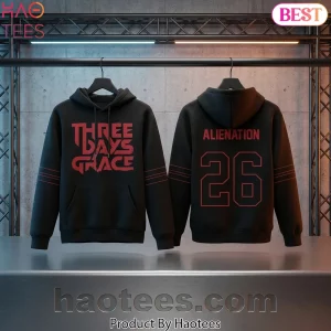 Three Days Grace Alienation Tour 2026 Black Pullover Hoodie